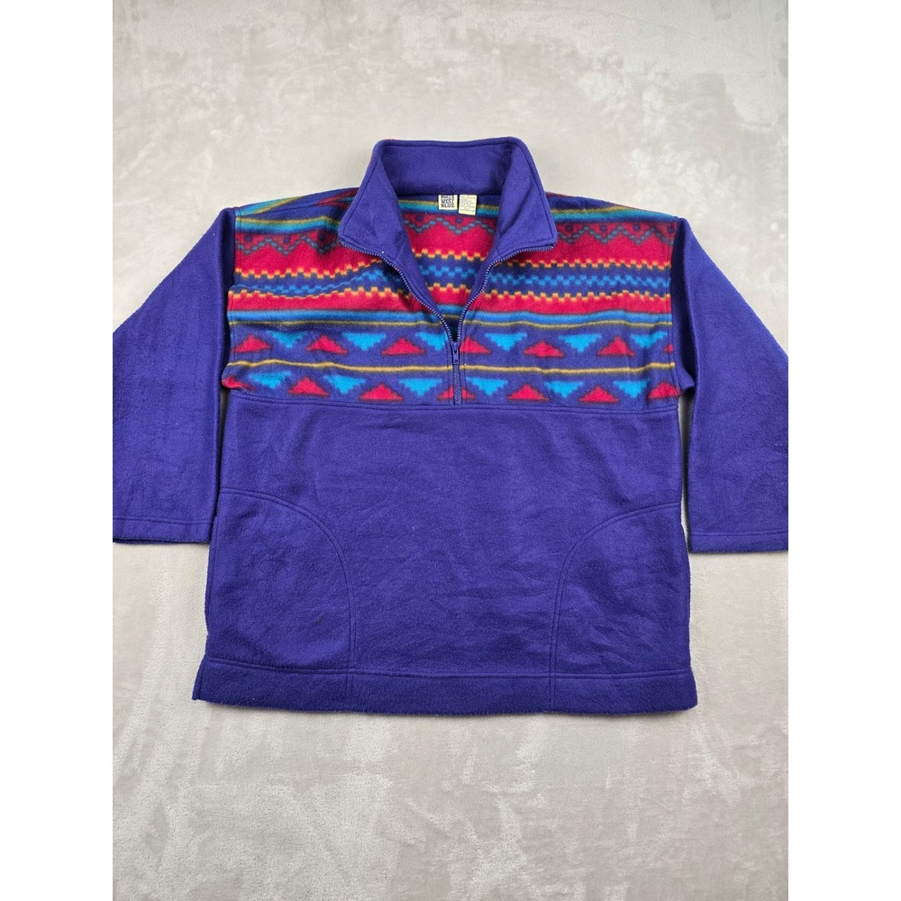 Vintage North West Blue Fleece 1/4 Zip Men S Oversized Purple Aztec Southwestern